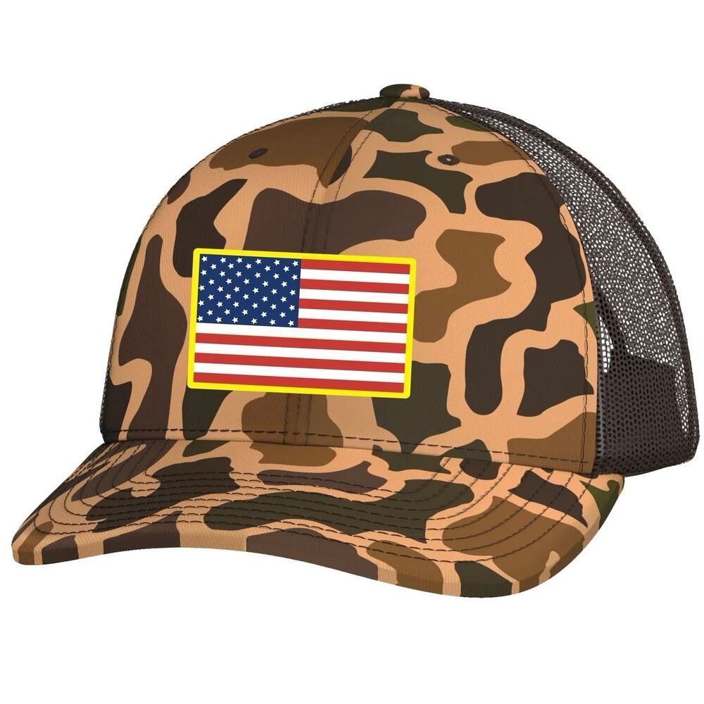 Patriotic Patch Trucker Hat Rope Low-Profile Rope new cap adjustable camo flag